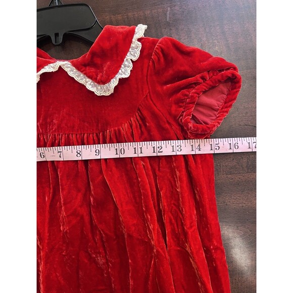 Bonpoint Baby Girl Velvet Red Party Dress. Size 24 months Christmas Holidays - Picture 5 of 8